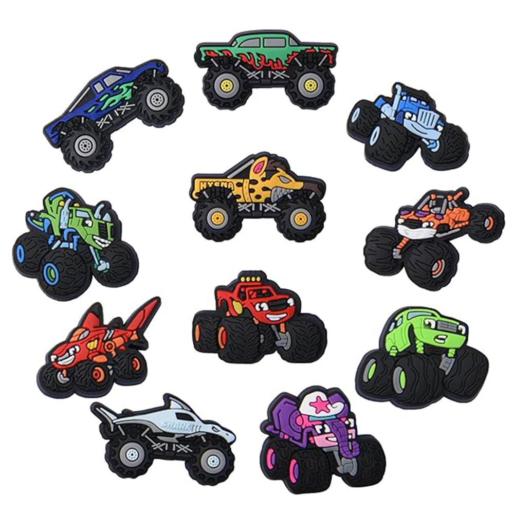 Women'S Accessories Crocs - 11個の車の漫画の靴チャーム、クロックスチャーム、ジビッツチャーム、クロックス漫画チャームアクセサリー、女性男性の靴の装飾用。
