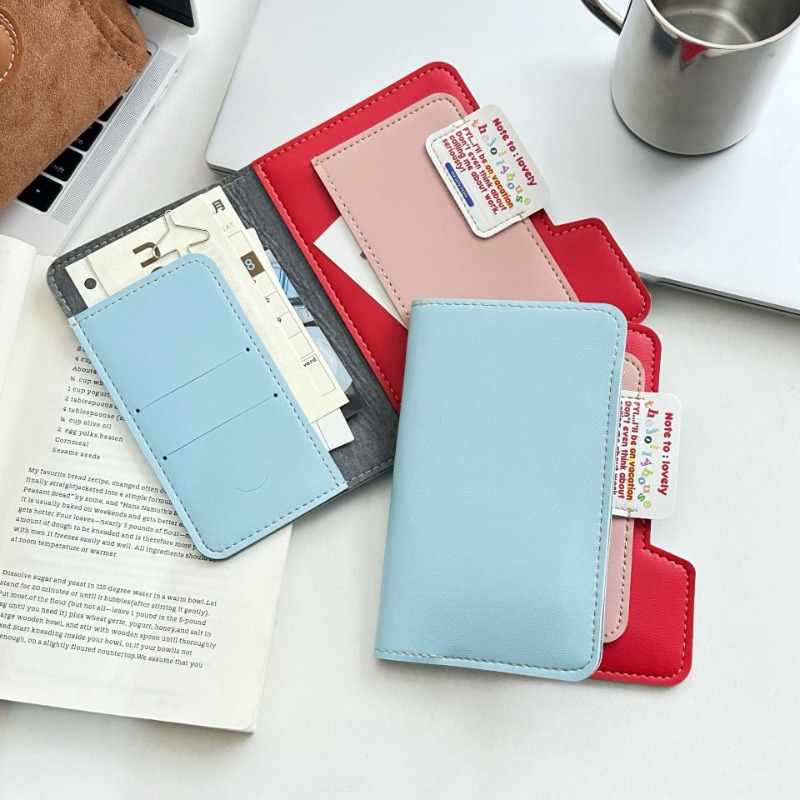 Women'S Accessories Wallet - Ins カラーブロック パスポートホルダー 多機能 トラベルウォレット カードポーチ