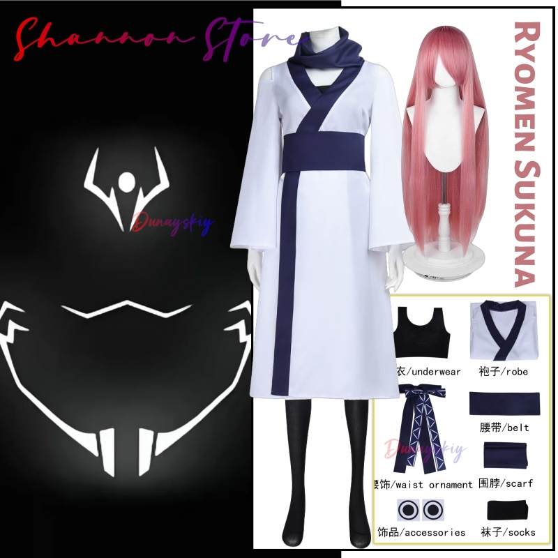 Women'S Accessories Clothing - 両面宿儺コスプレ クリスマス衣装 大人女性用衣装 日本着物 漢服 ハロウィン