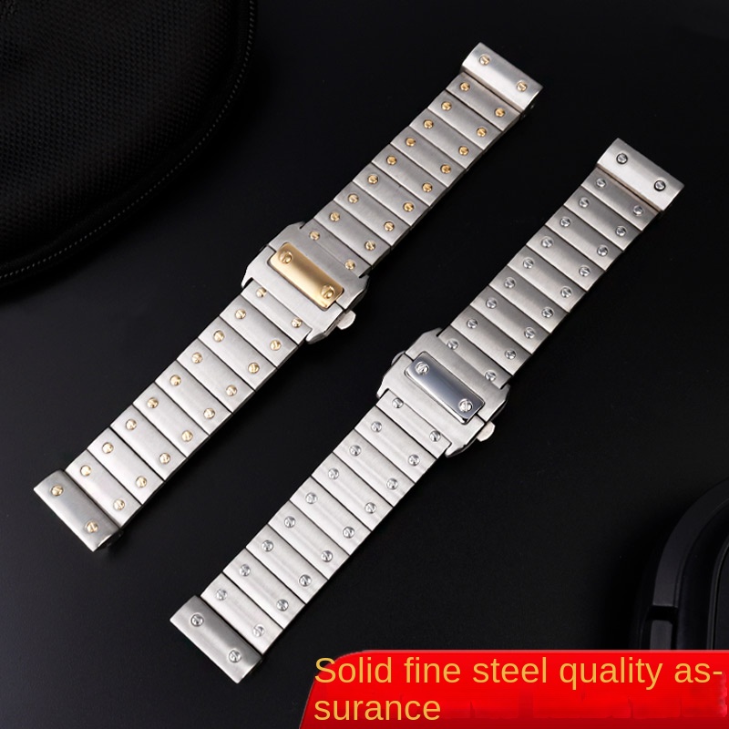 Women'S Accessories Cartier - 固体ステンレス鋼時計バンドカルティエサントス 100 男性女性リストバンドブレスレット 20/23 ミリメートルバタフライバックル時計アクセサリー
