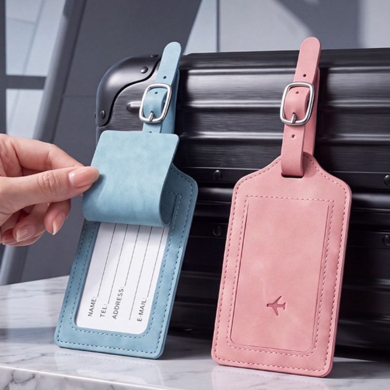 Women Accessories Name - 1個入りPUレザー製ラゲージタグ、男女兼用旅行アクセサリー、スーツケースタグ、ネームIDアドレスラベル、荷物用バッグタグ