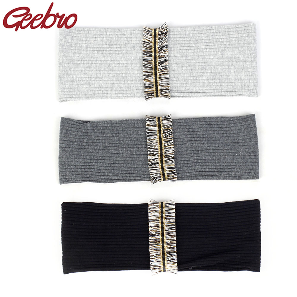 Women'S Yoga Accessories - Geebro-女性のヴィンテージボヘミアンヘッドバンド,ストライプのヘッドバンド,柔らかいリブのヘアバンド,幅広の伸縮性のあるヘアアクセサリー,女の子のためのヨガランニングギフト