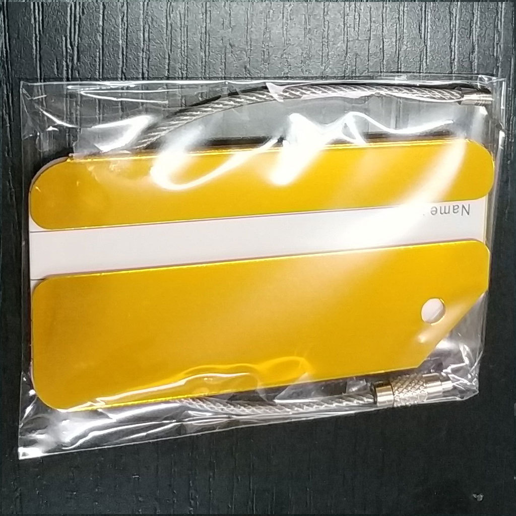 Women Accessories Name - 1個入りアルミ製メタルラゲージタグ、スーツケース・バックパック用名前・ID・住所ラベルホルダー、男性女性向け携帯用トラベルアクセサリー