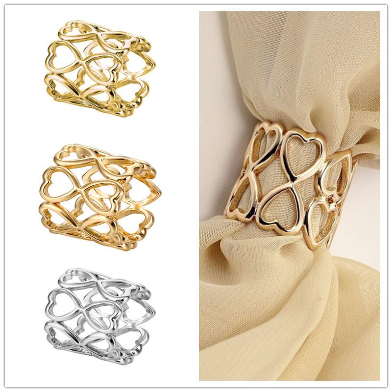 Women'S Accessories Clothing - 1/4 個合金サークルスカーフブローチピン金属ハート中空アウトシルクスカーフバックルリングクリップ女性女の子衣類アクセサリー