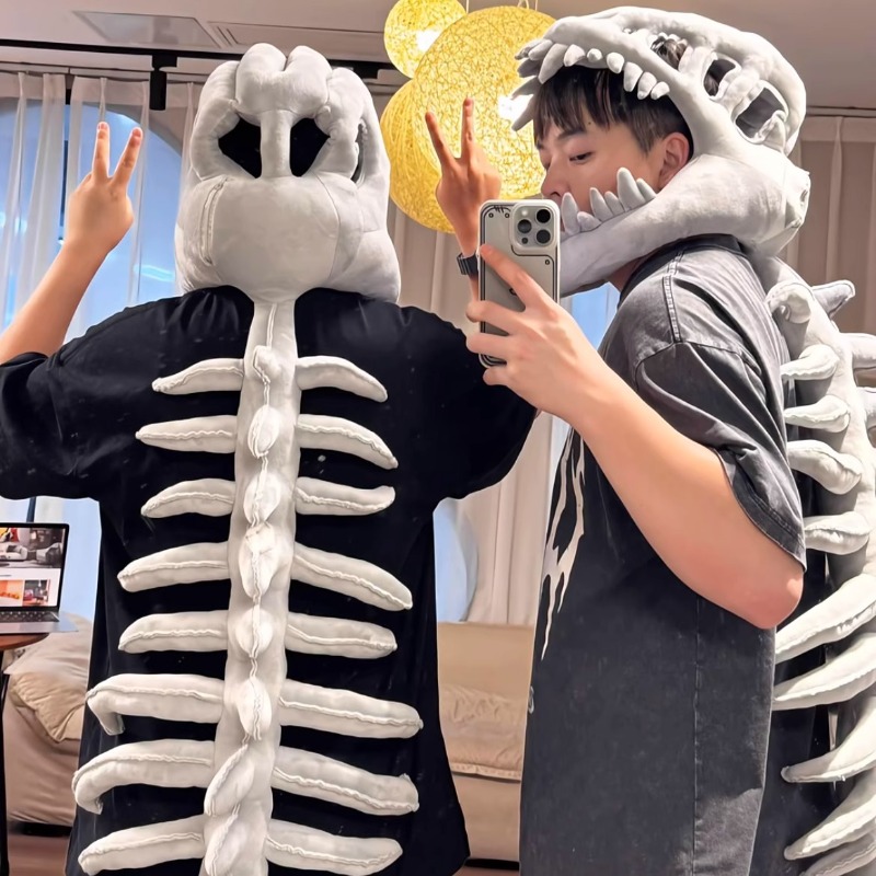 Women'S Accessories Clothing - 恐竜スケルトンコスプレ衣装 3D かわいいリアルな恐竜ぬいぐるみヘッドギア大人子供カーニバルパーティードレスアップ服