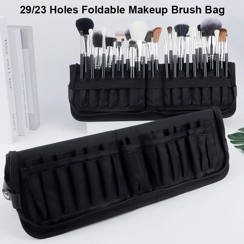 Women Accessories Holder - 29/23 穴折りたたみ化粧ブラシバッグ女性化粧ブラシツールバッグオーガナイザートラベルパウダー化粧品セットトイレタリーケースホルダー