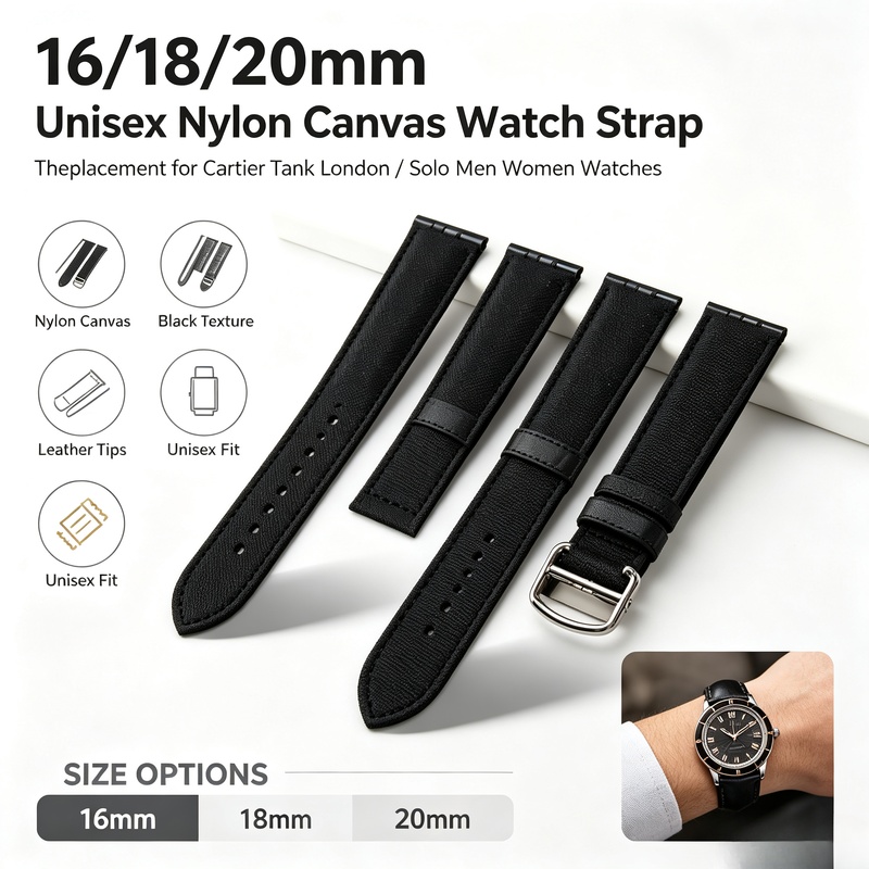 Women'S Accessories Cartier - 16/18/20 ミリメートルユニセックスソフトナイロンキャンバス時計ストラップ交換バンドカルティエタンクロンドンソロ男性女性腕時計アクセサリー