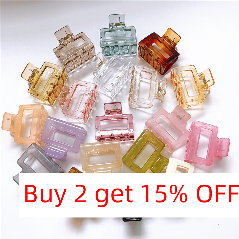 ヘアピン 2020 透明ヘア爪クリップカニ髪中空長方形ヘアグ - Women Accessories Holder のレビューと価格