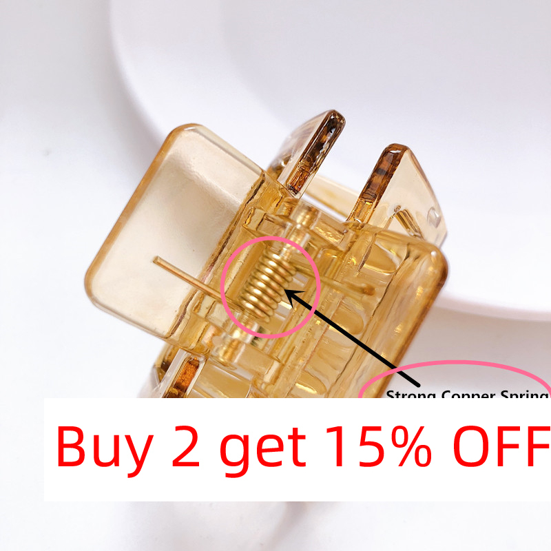 ヘアピン 2020 透明ヘア爪クリップカニ髪中空長方形ヘアグ - Women Accessories Holder のレビューと価格