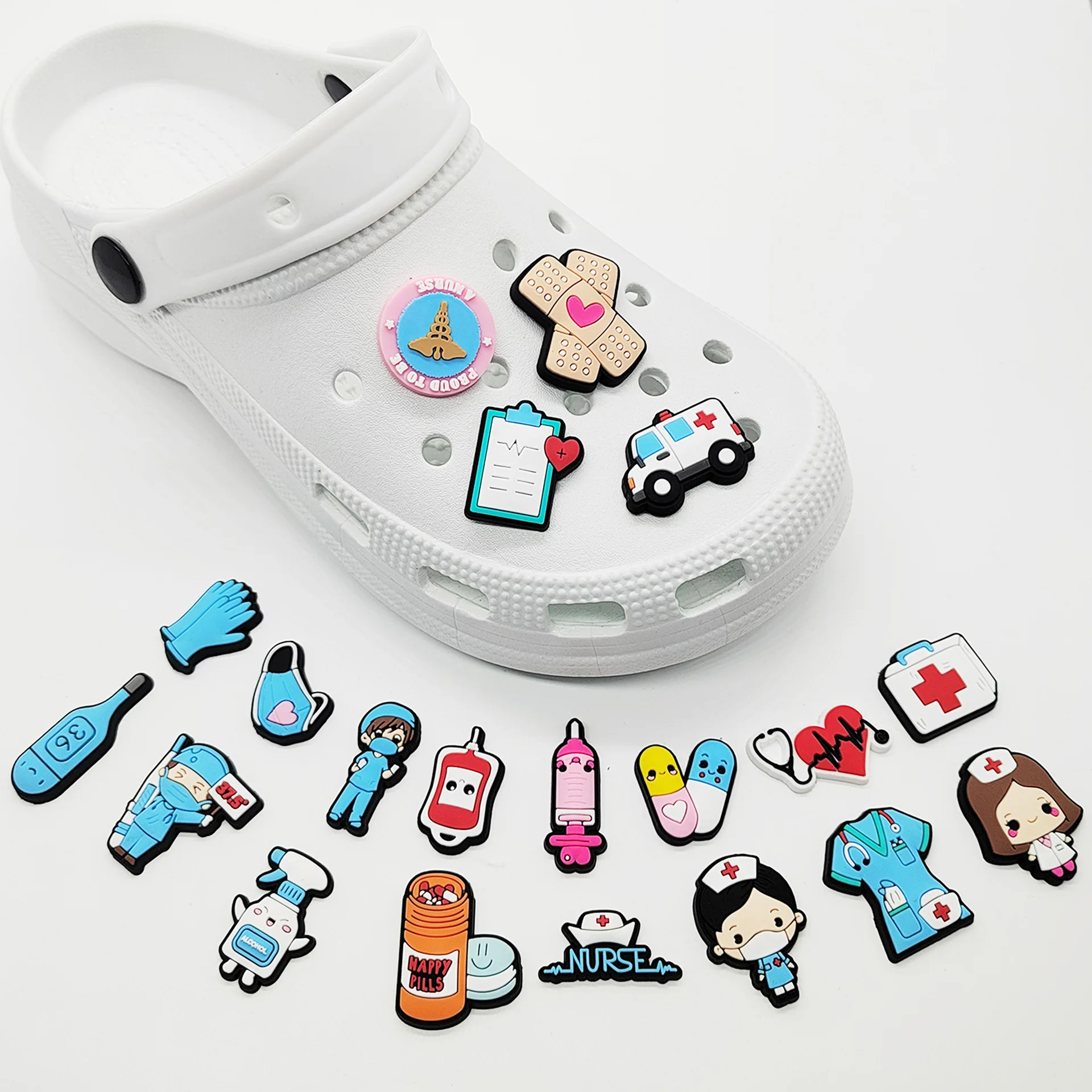 男性と女性のためのPVC靴チャーム,医療,病院,バッジ,衣類 - Women'S Accessories Crocs のレビューと価格