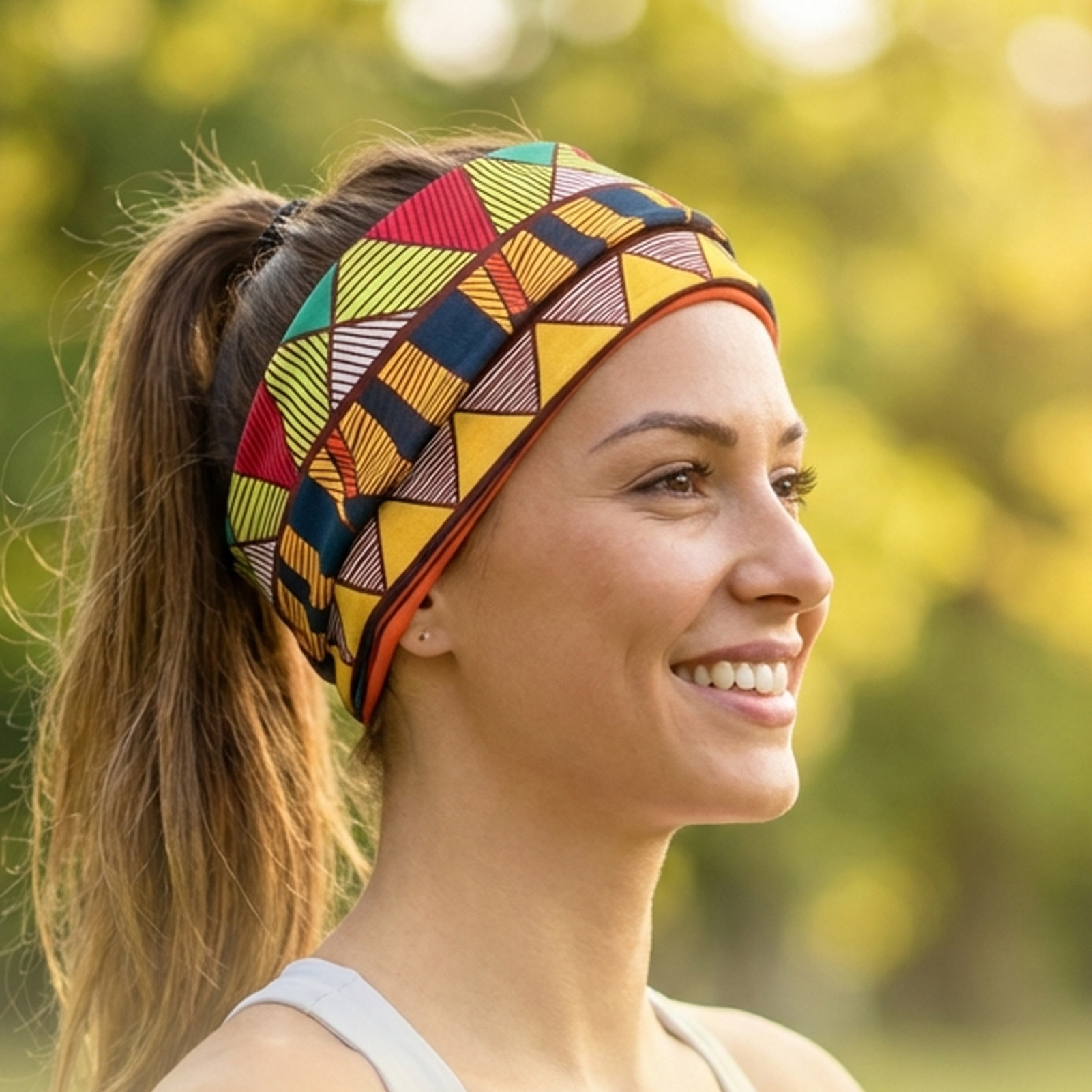 女性用ボヘミアンヘッドラップアフリカンプリントターバン幅広ス - Women'S Yoga Accessories のレビューと価格