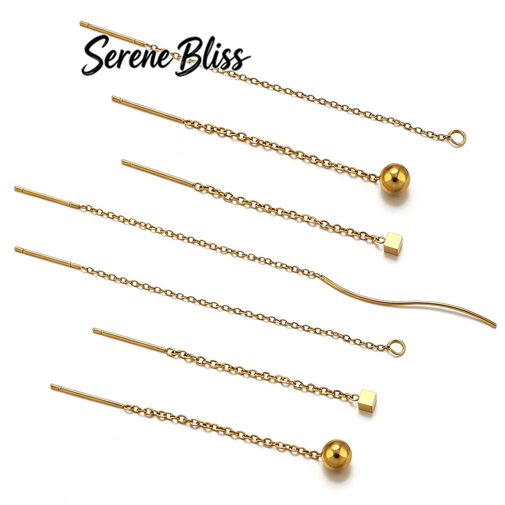 10 個ステンレス鋼ロングイヤーラインイヤリングボールダング - Women Accessories Chain のレビューと価格