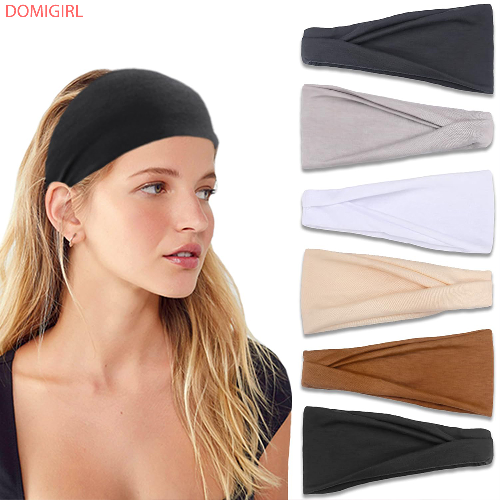 新しいソリッドカラーの弾性ヘアバンドヨガエクササイズ吸汗ヘッ - Women'S Yoga Accessories のレビューと価格
