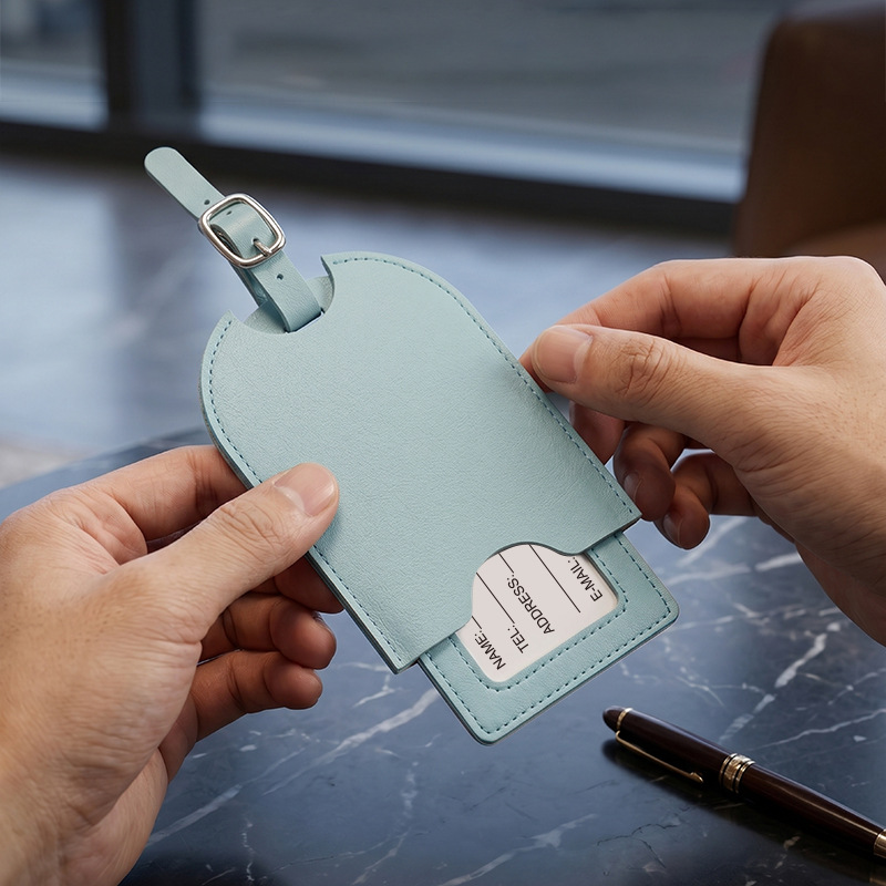 男性女性 PU レザーかわいい荷物タグスーツケースアドレスラ - Women Accessories Name のレビューと価格