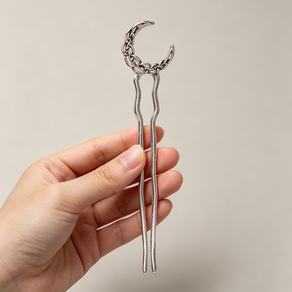 1個入り、ヴィンテージ風チェーンと三日月型のU字型ヘアフォー - Women Accessories Chain のレビューと価格