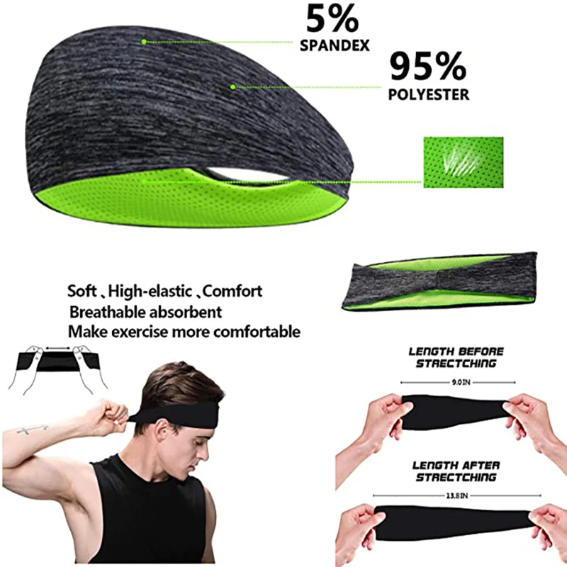 3 個スウェットバンド男性女性弾性スポーツヘアバンドヘッドバ - Women'S Yoga Accessories のレビューと価格