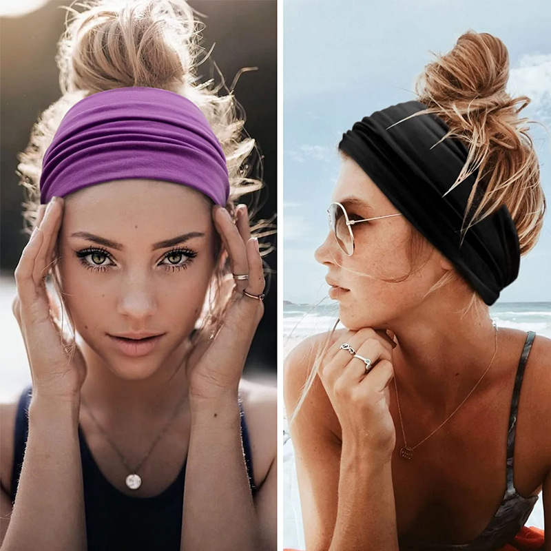 スウェットバンド男性女性弾性スポーツヘアバンドヘッドバンドヨ - Women'S Yoga Accessories のレビューと価格