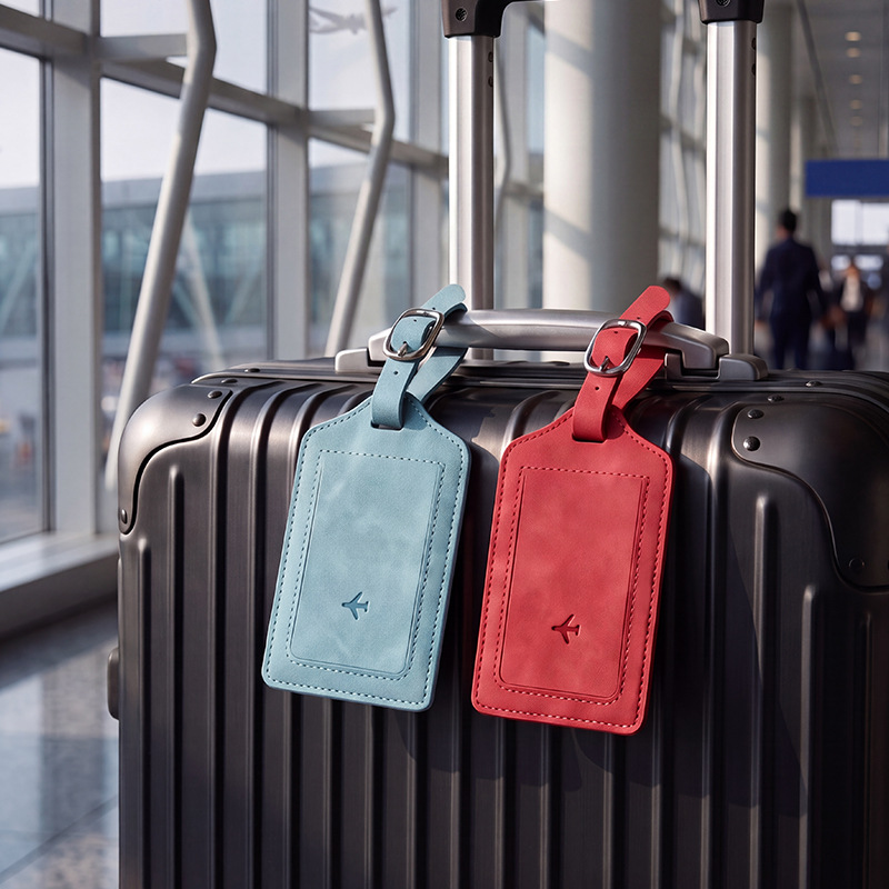 1個入りPUレザー製ラゲージタグ、男女兼用旅行アクセサリー、 - Women Accessories Name のレビューと価格