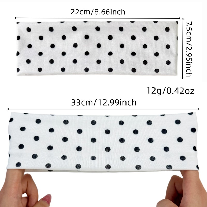 2個セット ポルカドット柄 伸縮性ヘッドバンド ソフト生地  - Women'S Yoga Accessories のレビューと価格