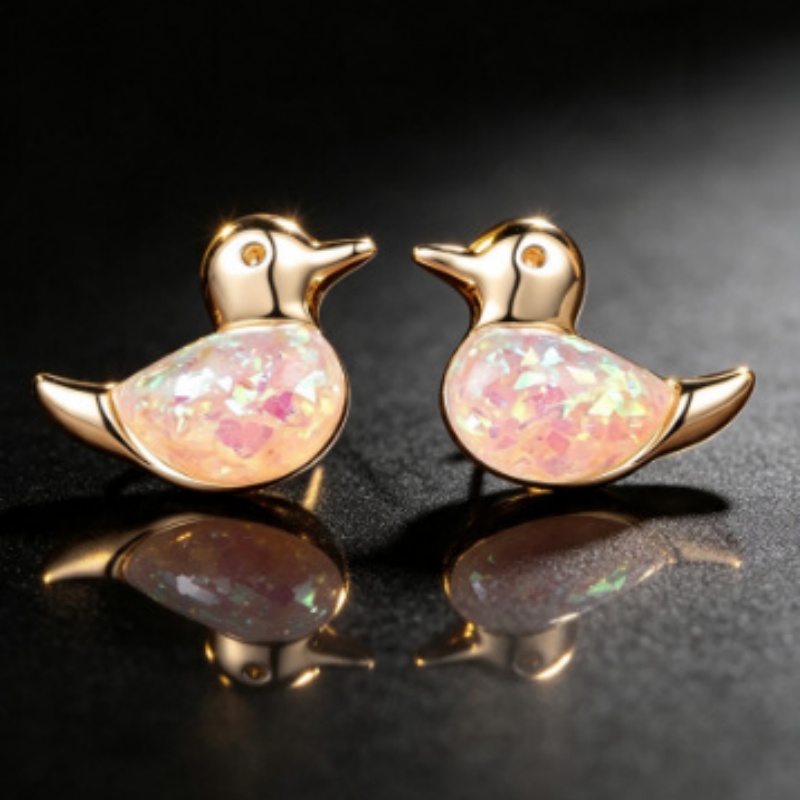 韓国の可愛い黄色いアヒルの白いオーストラリアの宝物イヤリング - Women'S Accessories Australia のレビューと価格