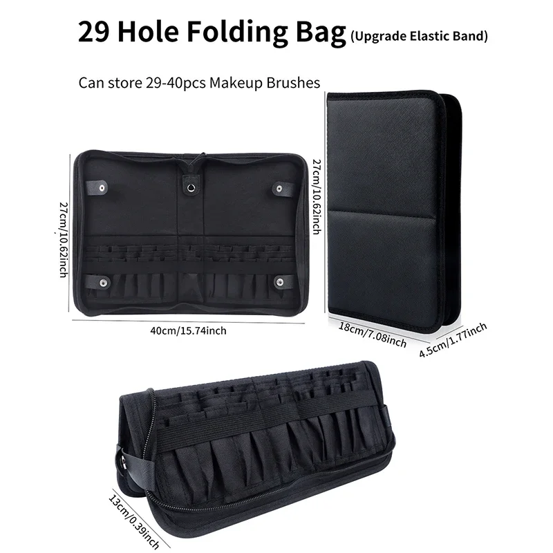 29/23 穴折りたたみ化粧ブラシバッグ女性化粧ブラシツール - Women Accessories Holder のレビューと価格