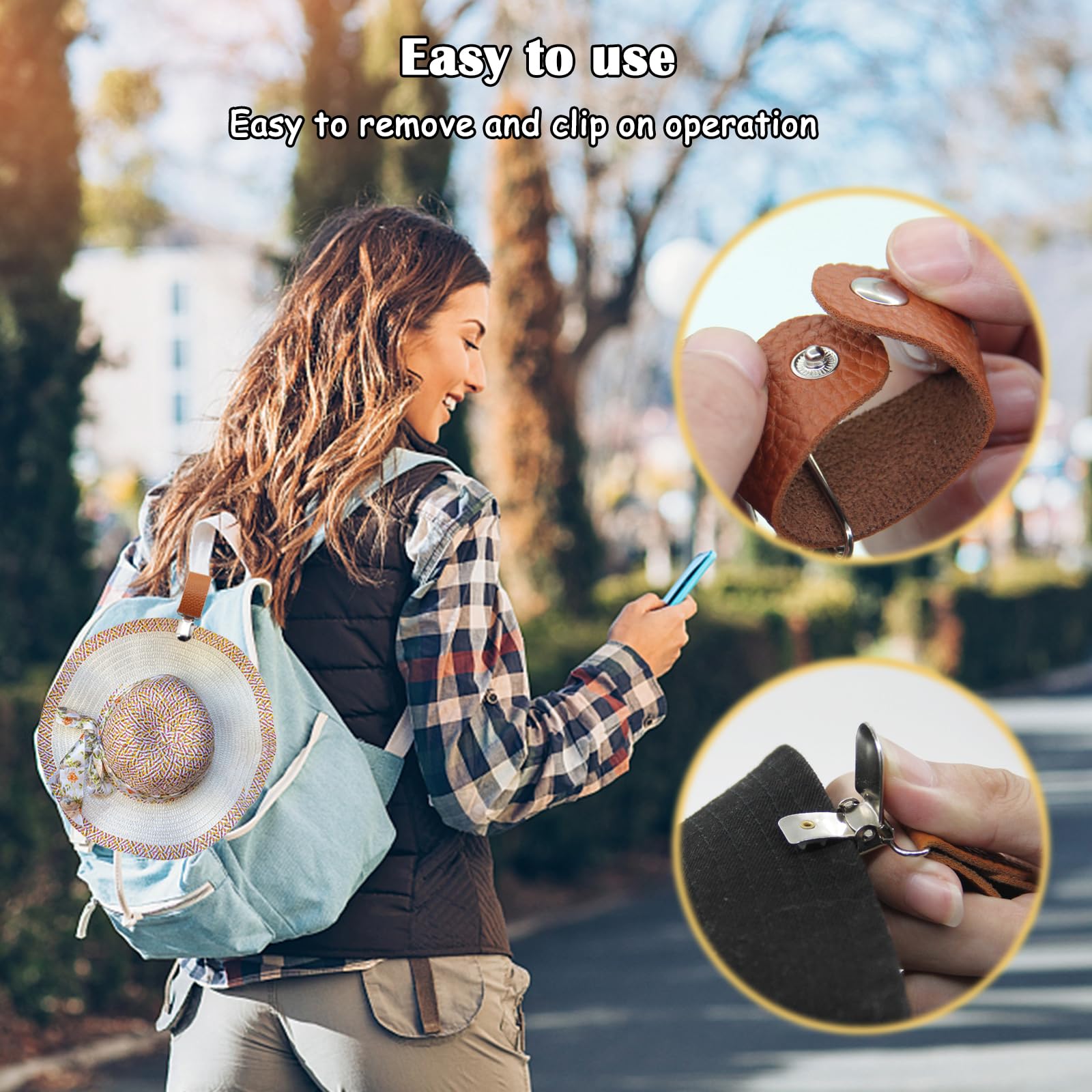 PUレザー製ハットクリップ、旅行用バッグ、ハンドバッグ、バッ - Women Accessories Holder のレビューと価格